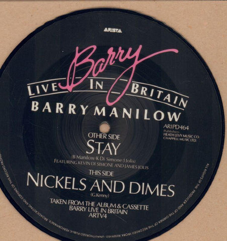Barry Manilow-Live In Britian-Arista-7" Vinyl Picture Disc