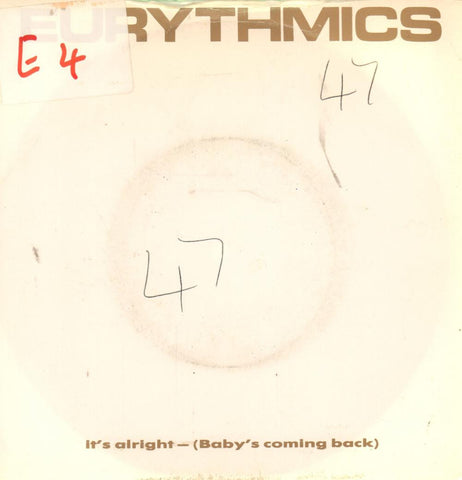 Eurythmics-It's Alright-RCA-7" Vinyl P/S