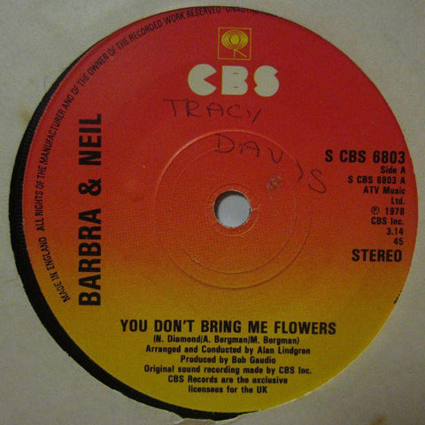 Barbra & Neil-You Don't Bring Me Flowers-CBS-7" Vinyl
