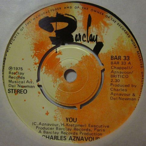 Charles Aznavour-You-Barclay-7" Vinyl