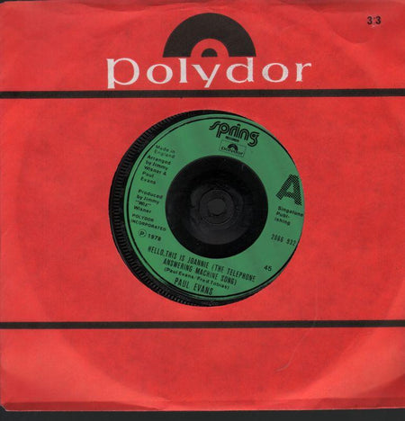 Paul Evans-Hello, This Is Joannie -7" Vinyl