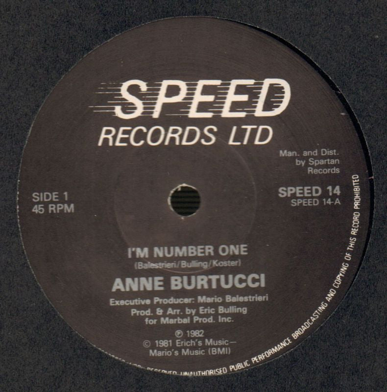 I'm Number One/So Selfish-Speed-7" Vinyl-M/M