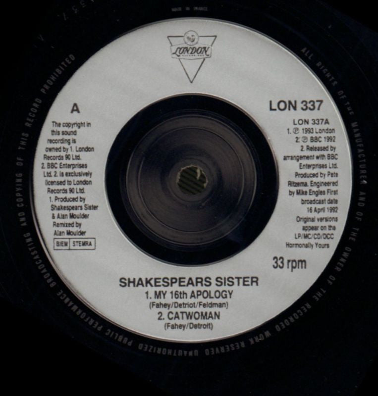 My 16th Apology-London-7" Vinyl-Ex/Ex