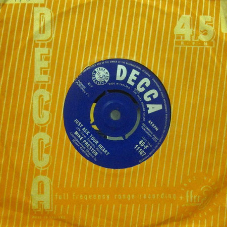 Mike Preston-Just Ask Your Heart-Decca-7" Vinyl