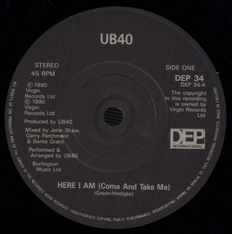 Here I Am-DEP International-7" Vinyl P/S-VG+/Ex