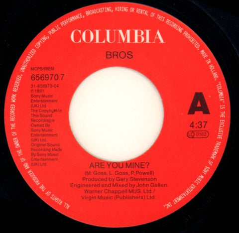 Are You Mine?-Columbia-7" Vinyl P/S-VG/VG