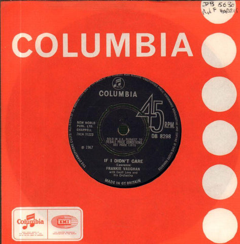 Frankie Vaughan-If I Didn't Care-Columbia-7" Vinyl
