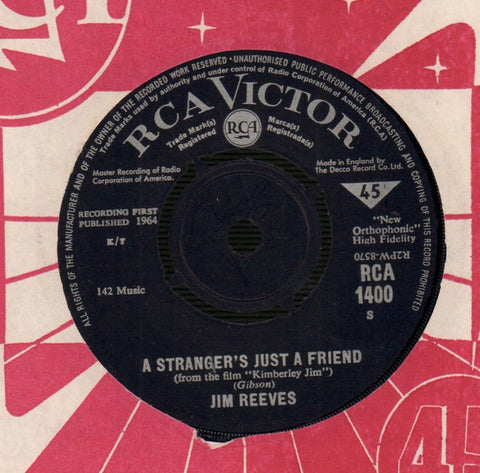 A Stranger's Just A Friend-RCA Victor-7" Vinyl-VG/Ex