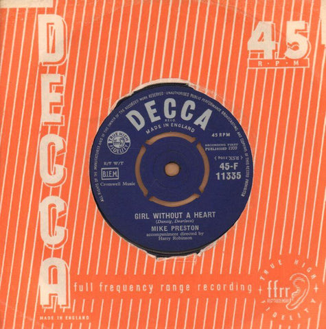 Mike Preston-Marry Me / Girl Without A Heart-Decca-7" Vinyl