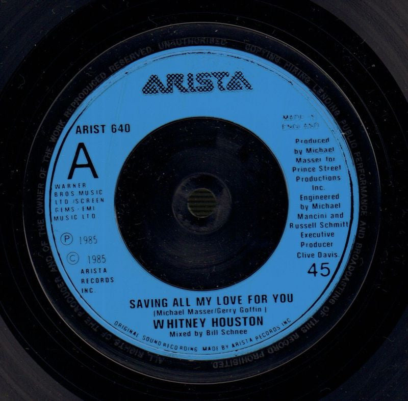 Saving All My Love For You-Arista-7" Vinyl P/S-VG/Ex