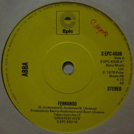 Abba-Fernando-Epic-7" Vinyl