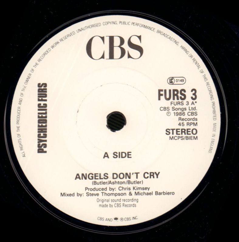 Angels Don't Cry-CBS-7" Vinyl P/S-Ex+/NM
