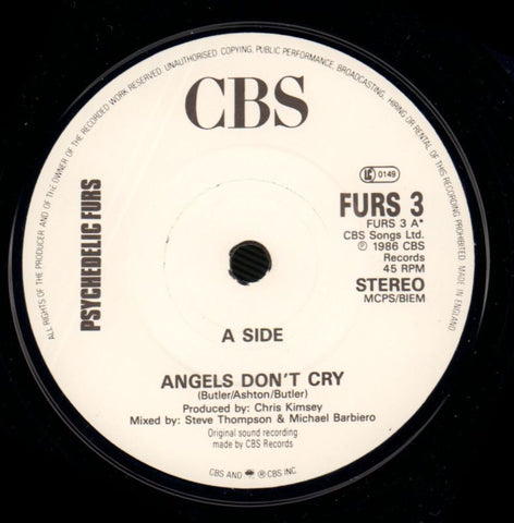 Angels Don't Cry-CBS-7" Vinyl P/S-Ex+/NM