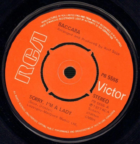 Baccara-Sorry I'm A Lady / Love You Till I Die-RCA-7" Vinyl