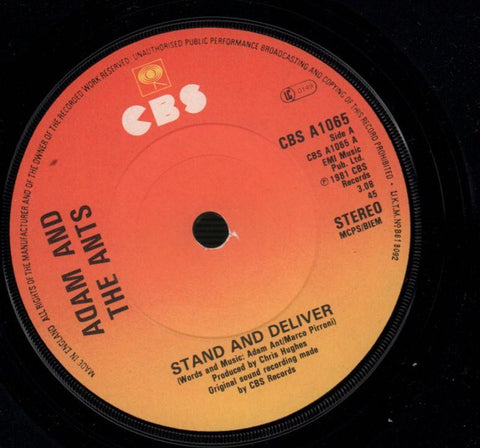 Stand & Deliver-CBS-7" Vinyl P/S-VG/Ex