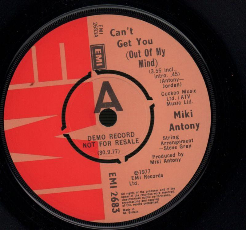 Can't Get You Out Of My Mind-EMI-7" Vinyl P/S-VG/VG