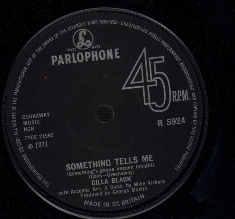 Cilla Black-Something Tells Me / La La La Lu-Parlophone-7" Vinyl