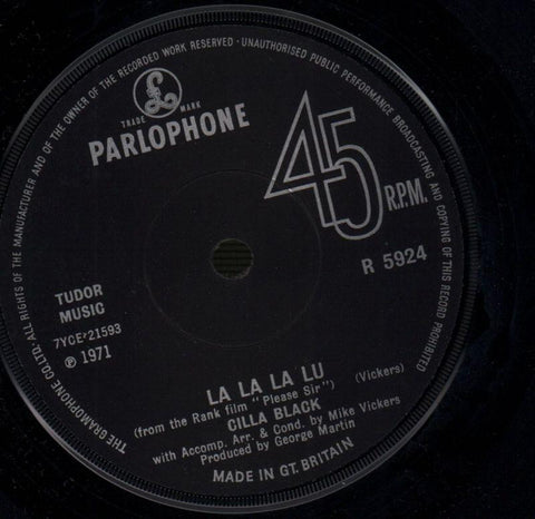 Something Tells Me / La La La Lu-Parlophone-7" Vinyl-VG/Ex
