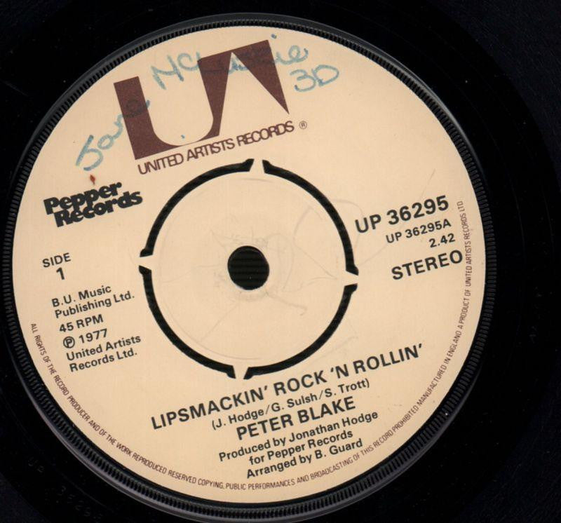 Peter Blake-Lipsmackin Rock N Rollin /Clever Dick-United Artist-7" Vinyl