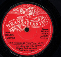 Harvey Andrews And Graham Cooper-From Today / Darby And Joan-Transatlantic-7" Vinyl