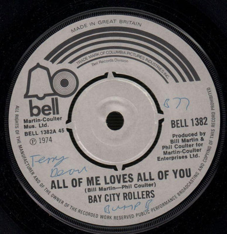 Bay City Rollers-All Of Me Loves/ The Bump-Bell-7" Vinyl