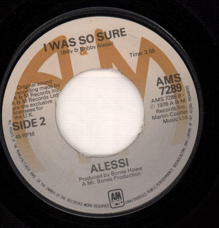 Oh Lori / I Was So Sure-A&M-7" Vinyl-VG/VG