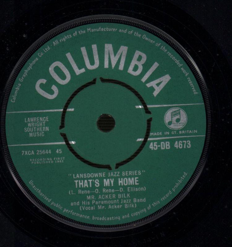 Acker Bilk-That's My Home / My Bucket's Got A Hole In It-Columbia-7" Vinyl