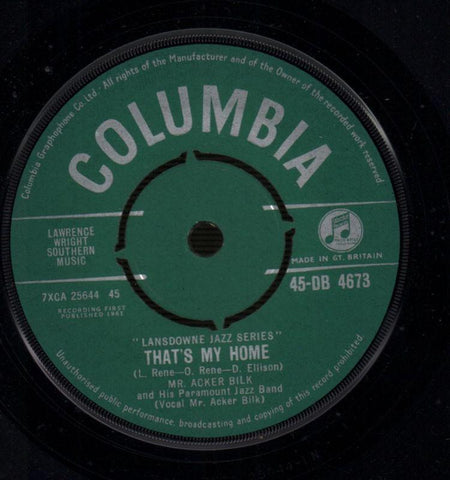 Acker Bilk-That's My Home / My Bucket's Got A Hole In It-Columbia-7" Vinyl