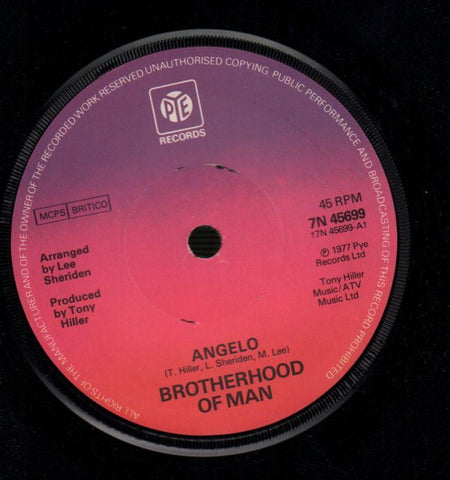 Brotherhood of Man-Angelo /All Night-Pye-7" Vinyl