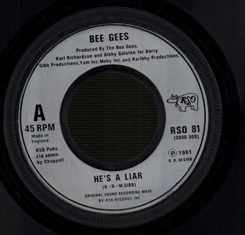 Bee Gees-He's A Liar-RSO-7" Vinyl