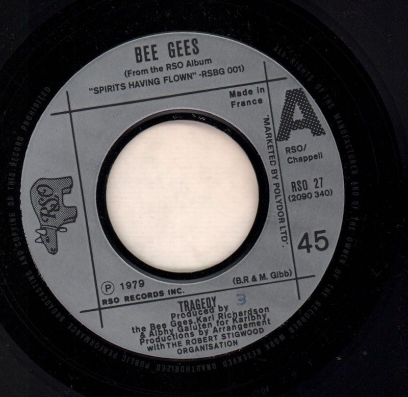 Bee Gees-Tragedy / Until-RSO-7" Vinyl
