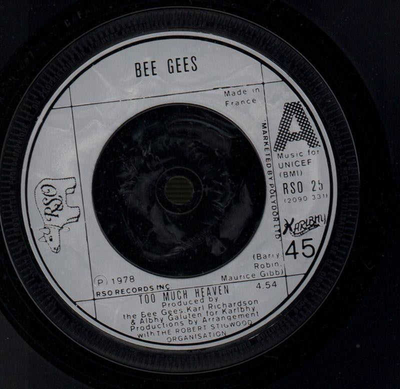 Bee Gees-Too Much Heaven / Rest Your Love On Me-RSO-7" Vinyl