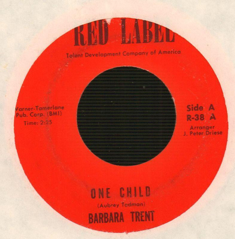 Barbara Trent-One Child / Butterfly Mornin's-Warner Bros-7" Vinyl