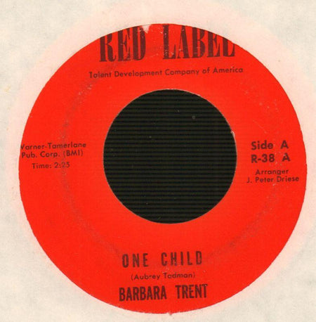 Barbara Trent-One Child / Butterfly Mornin's-Warner Bros-7" Vinyl