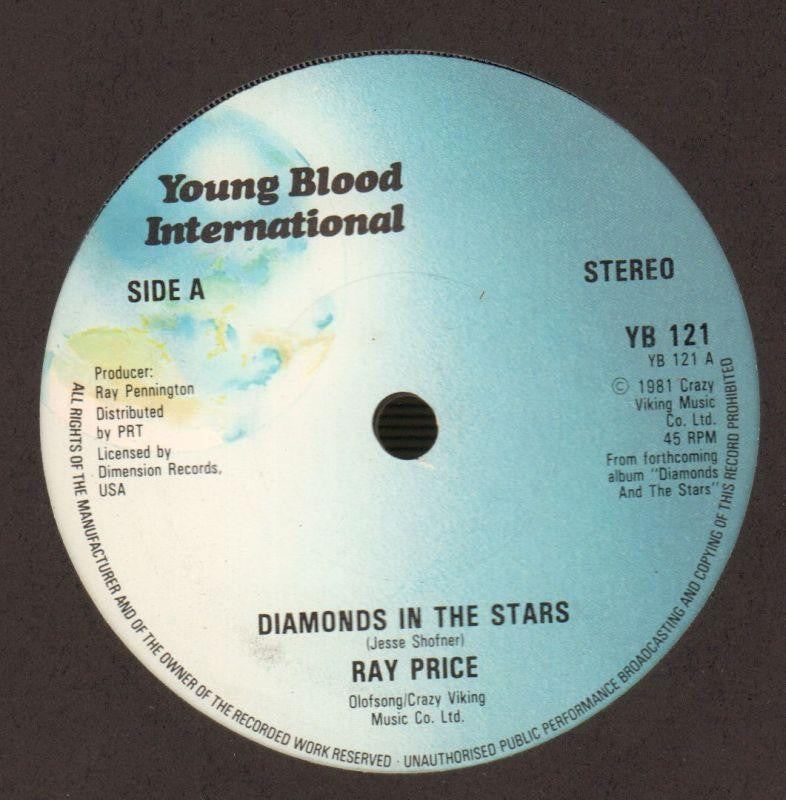 Ray Price-Diamonds In The Stars / Let It Rain, Let Her Cry-Young Blood-7" Vinyl