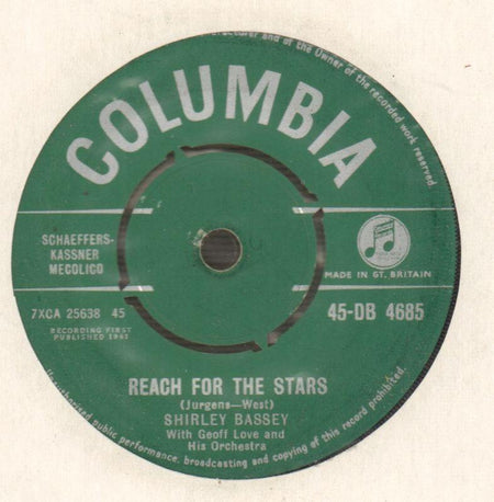 Shirley Bassey-Reach For The Stars / Climb Ev'ry Mountain-Columbia-7" Vinyl