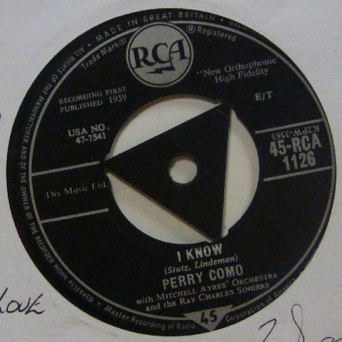 Perry Como-I Know-RCA-7" Vinyl
