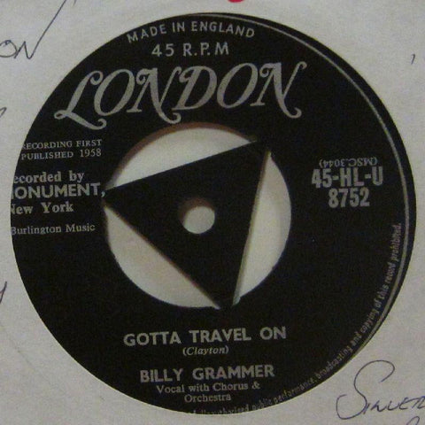 Billy Grammer-Gotta Travel On-London-7" Vinyl