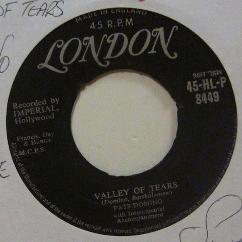 Fats Domino-Valley Of The Tears-London-7" Vinyl