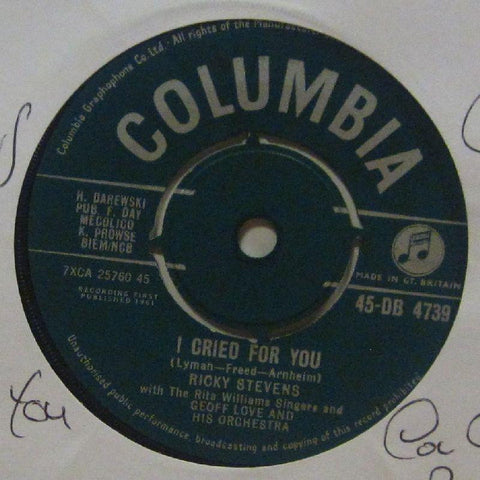 Ricky Stevens-I Cried For You-Columbia-7" Vinyl