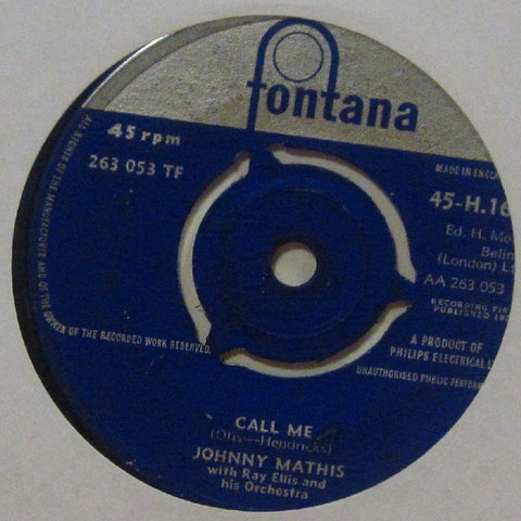 Johnny Mathis-Call Me-Fontana-7" Vinyl