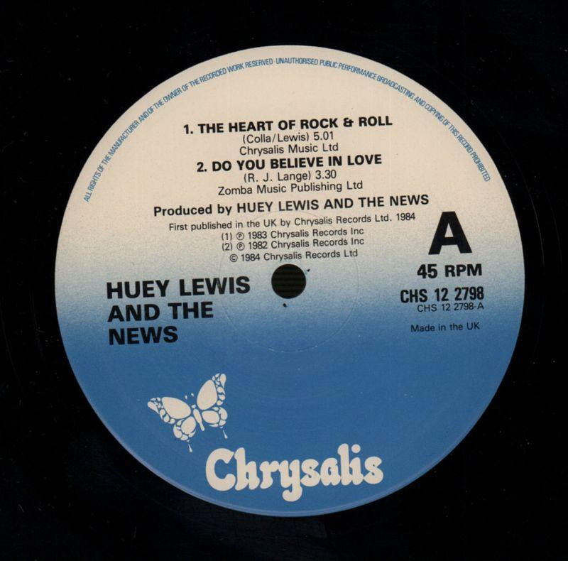 The Heart Of Rock & Roll-Chrysalis-12" Vinyl P/S-VG/NM