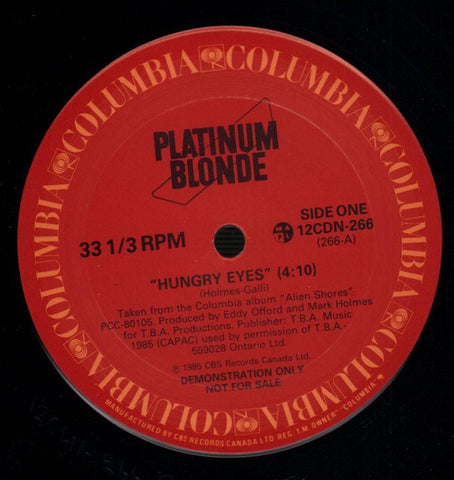 Platinum Blonde-Hungry Eyes-Columbia-12" Vinyl