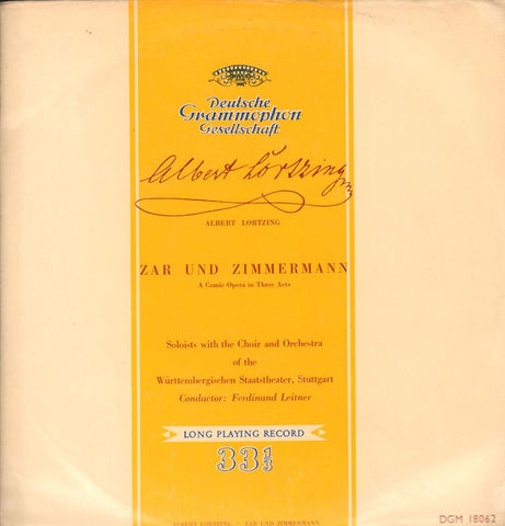 Lortzing-Zar Und Zimmermann-Deutsche Grammophon-Vinyl LP Gatefold