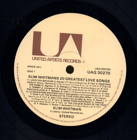 20 Greatest Love Songs-United Artist-Vinyl LP-VG/VG
