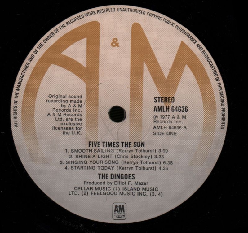 The Dingoes-A&M-Vinyl LP-G/Ex