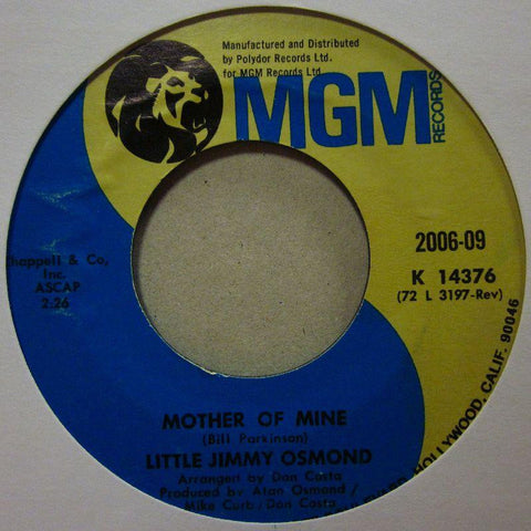 Little Jimmy Osmond-Mother Of Mine-MGM-7" Vinyl