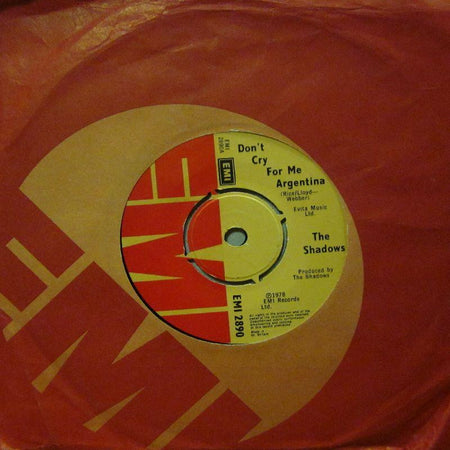 The Shadows-Don't Cry For Me Argentina-EMI-7" Vinyl