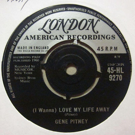 Gene Pitney-Love My Life Away-London-7" Vinyl