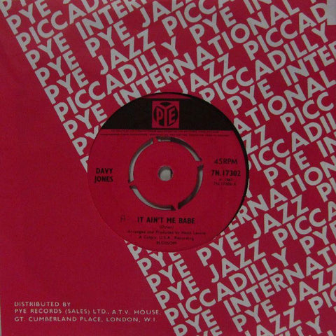 Davy Jones-It Ain't Me Babe-Pye-7" Vinyl